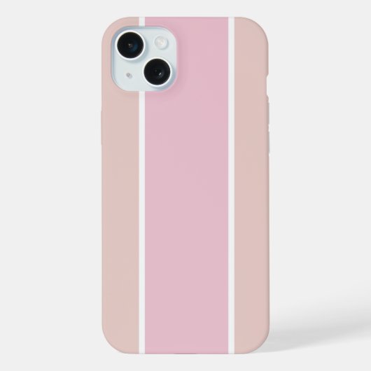 Zachte Roze en Beige Verticale Streeppatroon iPhone Hoesje (Achterkant)