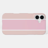 Zachte Roze en Beige Verticale Streeppatroon iPhone Hoesje (Achterkant horizontaal)