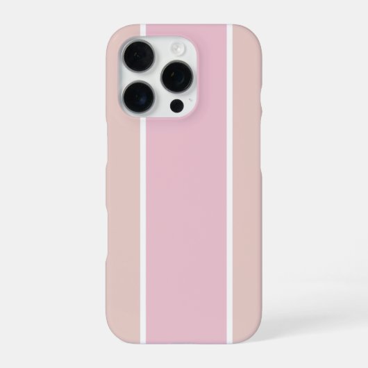 Zachte Roze en Beige Verticale Streeppatroon iPhone Hoesje (Achterkant)