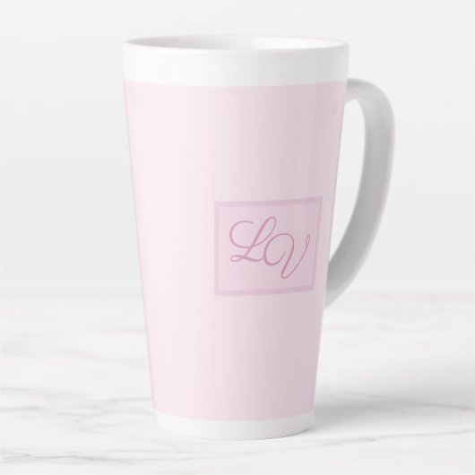 Zachte Roze en Blush Latte Mok (Rechterhoek)