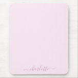 Zachte Roze en Blush Muismat<br><div class="desc">Een mooi zacht roze en zwart kleurenpalet. Personaliseer met een naam (om de swashes op de naam te houden,  is het best om in kleine letters in te gaan en ervoor te zorgen u de emojis aan het begin en het eind,  zoals aangetoond op de voorbeeldnaam) houdt.</div>