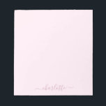 Zachte Roze en Blush Notitieblok<br><div class="desc">Een mooi zacht roze en zwart kleurenpalet. Personaliseer met een naam (om de swashes op de naam te houden,  is het best om in kleine letters in te gaan en ervoor te zorgen u de emojis aan het begin en het eind,  zoals aangetoond op de voorbeeldnaam) houdt.</div>