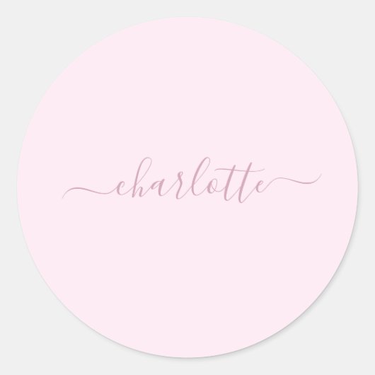  Zachte Roze en Blush Ronde Sticker (Voorkant)
