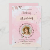 Zachte roze en bruine pastels | Verjaardagsfeest v Kaart (Voorkant / Achterkant)