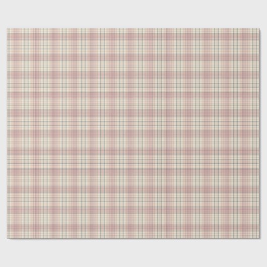 Zachte Roze en Crème Schotse Plaid Cadeaupapier (Vlak)