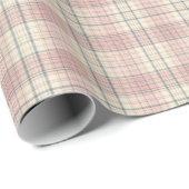 Zachte Roze en Crème Schotse Plaid Cadeaupapier (Rol Hoek)