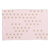 Zachte roze en gouden ster Patroon Pouf voor kweke Kussensloop (Voorkant-Rechts)