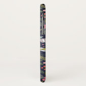 Zachte roze en grijze bloemenprint monogram naam Case-Mate iPhone case (Achterkant/links)
