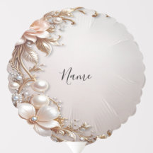 Zachte Roze en Witte Bloemen Ballon