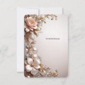 Zachte Roze en Witte Bloemen Bedankkaart (Achterkant)