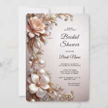 Zachte Roze en Witte Bloemen Bruiloftsdouche