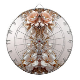 Zachte Roze en Witte Bloemen Dartbord