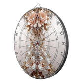Zachte Roze en Witte Bloemen Dartbord (Voorkant Rechts)