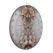 Zachte Roze en Witte Bloemen Dartbord (Voorkant Links)