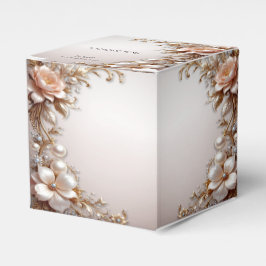 Zachte Roze en Witte Bloemen Favor Doos Bedankdoosjes