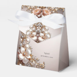 Zachte Roze en Witte Bloemen Favor Doos Bedankdoosjes