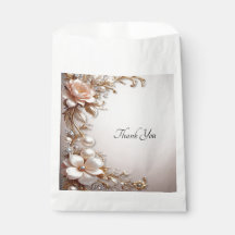 Zachte Roze en Witte Bloemen Favor Zak