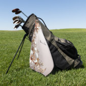 Zachte Roze en Witte Bloemen Golf Handdoek (Groen)