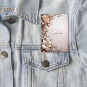 Zachte roze en witte bloemen knoop button (Insitu)