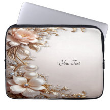 Zachte Roze en Witte Bloemen Laptop Hoes