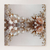 Zachte Roze en Witte Bloemen Legpuzzel (Horizontaal)