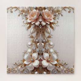 Zachte Roze en Witte Bloemen Legpuzzel