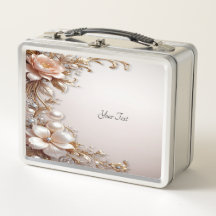 Zachte roze en witte bloemen lunchbox