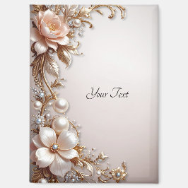 Zachte Roze en Witte Bloemen Magneet