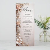 Zachte Roze en Witte Bloemen Menu (Staand voorkant)