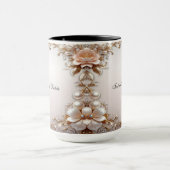 Zachte Roze en Witte Bloemen Mok (Midden)