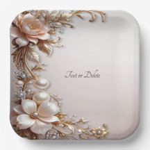 Zachte Roze en Witte Bloemen Papieren Bord