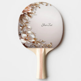 Zachte Roze en Witte Bloemen Ping Pong Paddle Tafeltennisbatje
