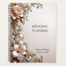 Zachte Roze en Witte Bloemen Planner