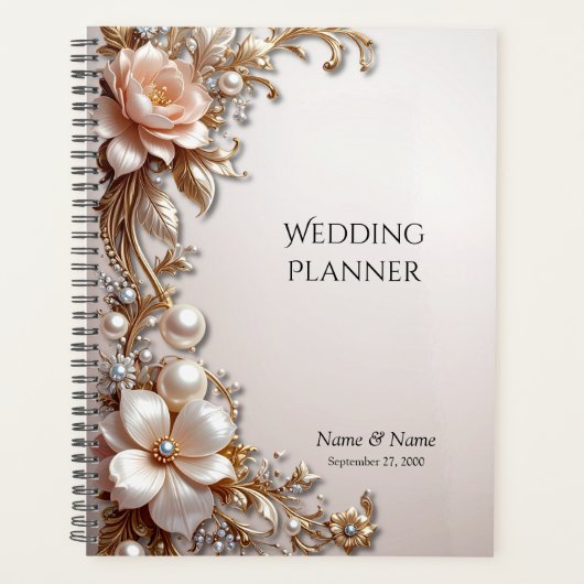 Zachte Roze en Witte Bloemen Planner (Voorkant)