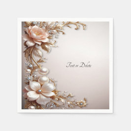 Zachte Roze en Witte Bloemen Servet
