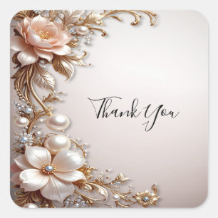 Zachte Roze en Witte Bloemen Sticker