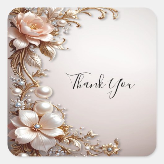 Zachte Roze en Witte Bloemen Sticker (Voorkant)