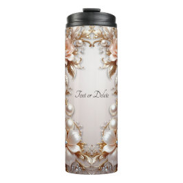 Zachte Roze en Witte Bloemen Thermische Tumbler Thermosbeker