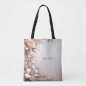 Zachte Roze en Witte Bloemen Tote Tas (Voorkant)