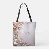 Zachte Roze en Witte Bloemen Tote Tas (Achterkant)