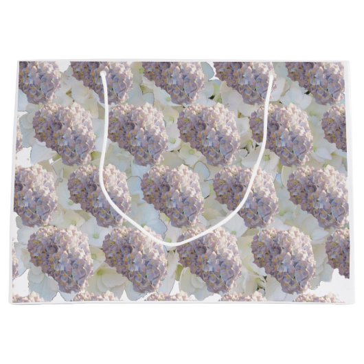 Zachte roze en witte hydrangeas Grote Gift Bag Groot Cadeauzakje (Voorkant)