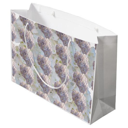 Zachte roze en witte hydrangeas Grote Gift Bag Groot Cadeauzakje (Achterkant Gekanteld)