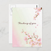 Zachte roze en witte kerrie bloesem briefkaart (Voorkant / Achterkant)