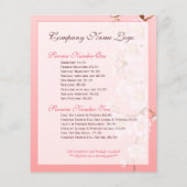 Zachte roze en witte lentbloemen Natuurlijke spa Flyer (Achterkant)