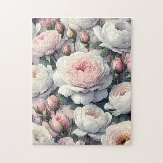 Zachte Roze en Witte Pioenrozen 252-delige Puzzel (Verticaal)