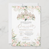 Zachte roze en witte rozen Elegant Luxury Quincean Kaart (Voorkant)