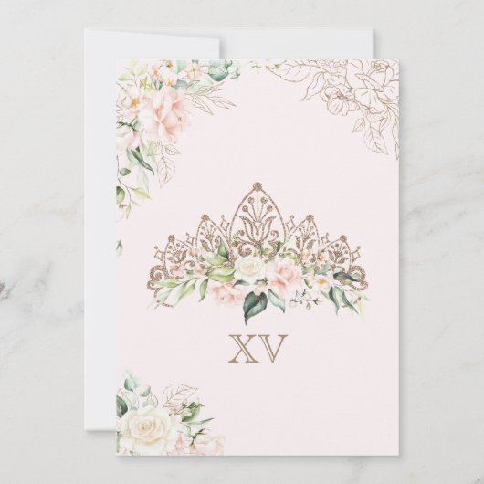 Zachte roze en witte rozen Elegant Luxury Quincean Kaart (Achterkant)