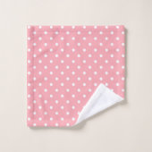 Zachte Roze en Witte Stippen Bad Handdoek (Wasdoekje)