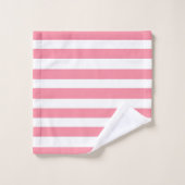 Zachte roze en witte strepen bad handdoek (Wasdoekje)
