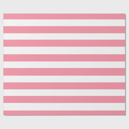 Zachte roze en witte strepen cadeaupapier (Vlak)